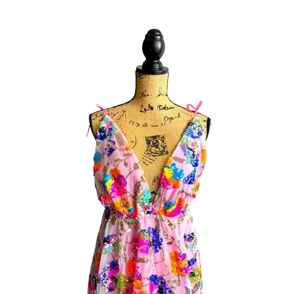 Garden of Eden Inspired Sequin Backless Mini Dress Size Large NWOT  5 0448 - Picture 6 of 12